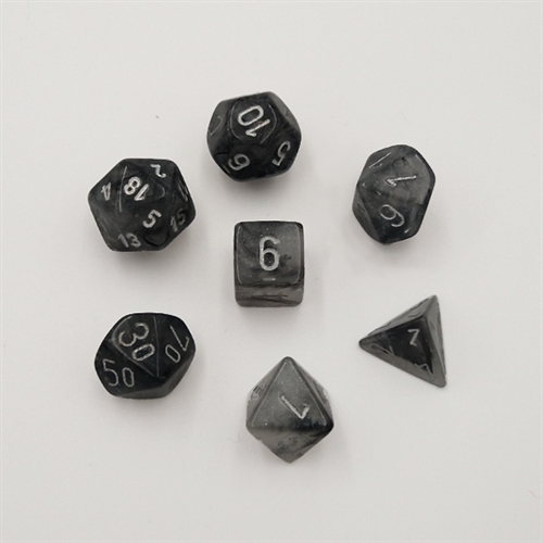 Borealis Light Smoke Silver - Polyhedral Rollespils Terning Sæt - Chessex